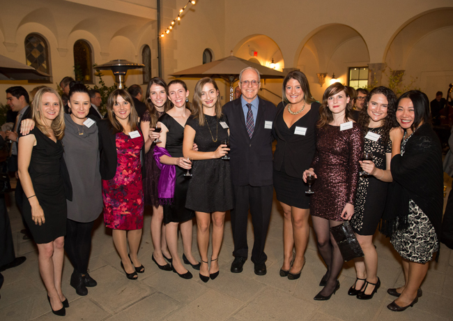 Members of Prof. Eisenberg's group pose for a photo at the event (left to right): Dr. Nicole Wheatley, Dr. Alice Soragni, Dr. Lorena Saelices, Jeannette Bowler, Dr. Rebecca Nelson, Pascal Krotee, Prof. David Eisenberg, Elizabeth Guenther, Sarah Griner, Shannon Essewein, and assistant Cindy Chau.
