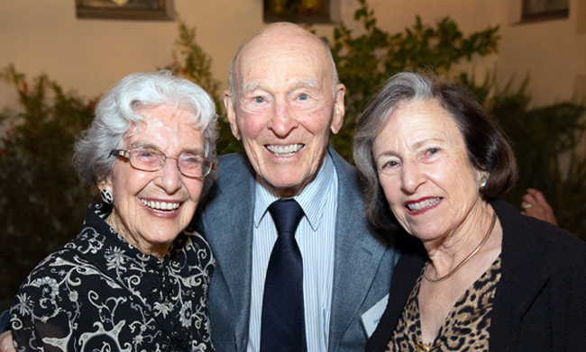 Left to right: Lyda Boyer, Professor Paul Boyer, and Lucy Eisenberg.